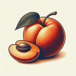 dessin abricot rouge pépinière fruitier La Ferme de Margaux
