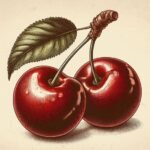 dessin cerise rouge pépinière fruitier La Ferme de Margaux