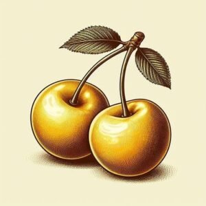 Dessin cerise blanche pépinière fruitier La Ferme de Margaux